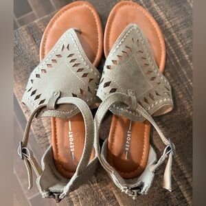 Report Beige Cutout Sandals